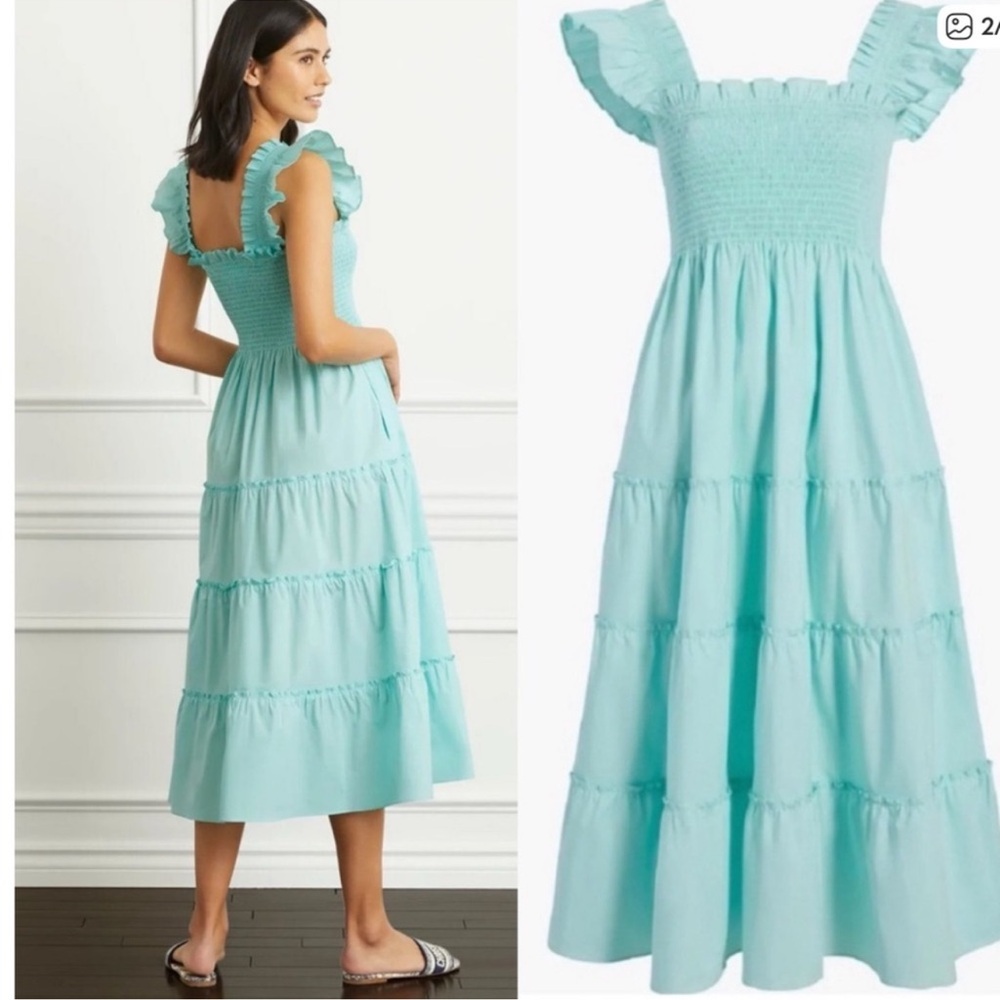 NWT Hill House Home Ellie nap dress in Bay Blue, smocked dress; size XS - Picture 2 of 13